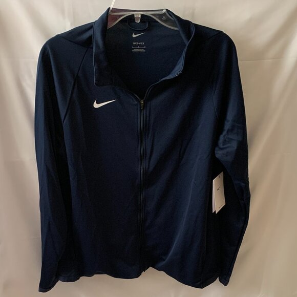 NIKE Women's Dri-Fit Full Zip Training Jacket in Navy Sz LARGE - Picture 1 of 4